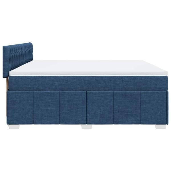 ARDEBO.de - Boxspringbett mit Matratze Blau 200x200 cm Stoff