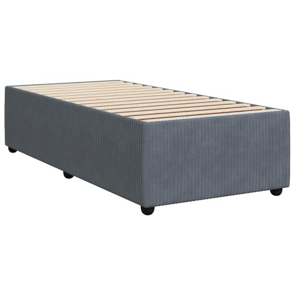 ARDEBO.de - Boxspringbett mit Matratze Dunkelgrau 90x200 cm Samt