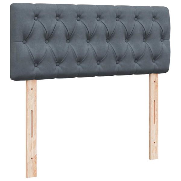 ARDEBO.de - Boxspringbett mit Matratze Dunkelgrau 120x190 cm Samt