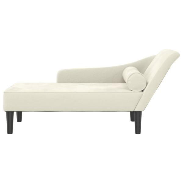 Chaiselongue mit Kissen Creme Samt