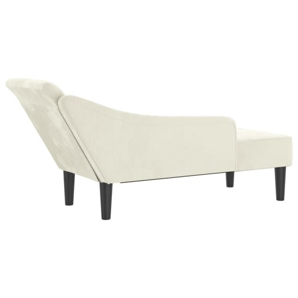 Chaiselongue mit Kissen Creme Samt