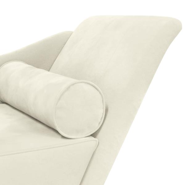 Chaiselongue mit Kissen Creme Samt
