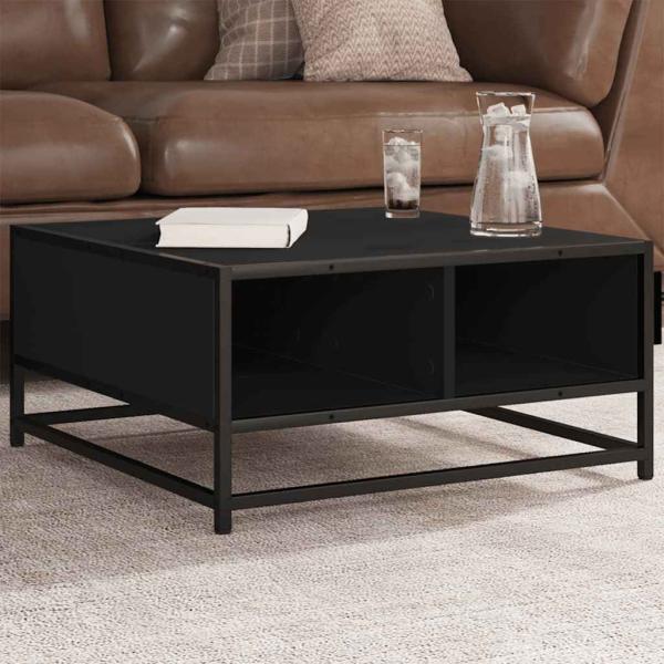 ARDEBO.de - Couchtisch Schwarz 60,5x60,5x30 cm Holzwerkstoff und Metall