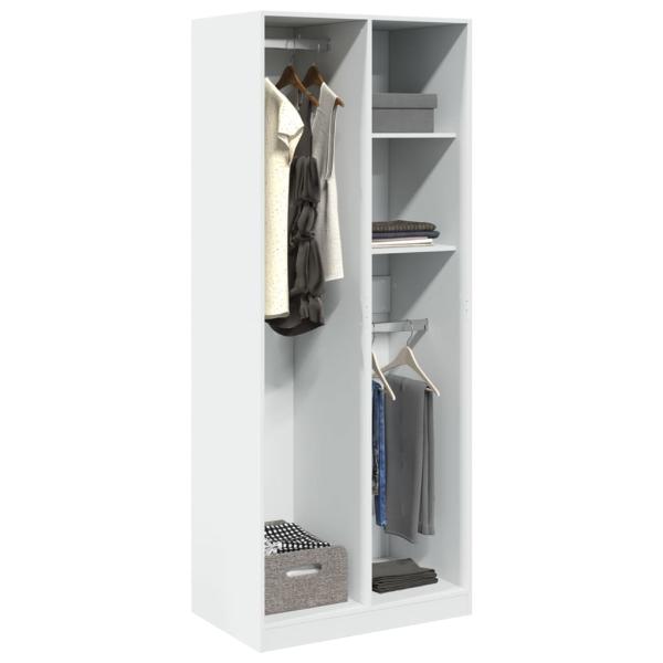 ARDEBO.de - Kleiderschrank Weiß 80x50x200 cm Holzwerkstoff