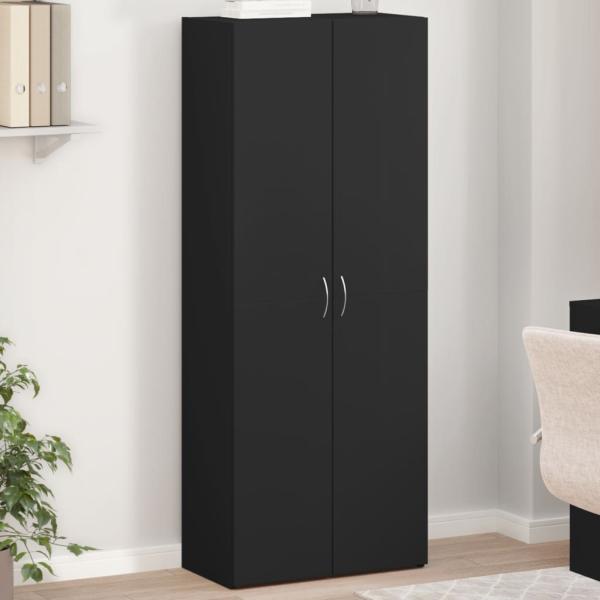 ARDEBO.de - Aktenschrank Schwarz 60x32x153 cm Holzwerkstoff