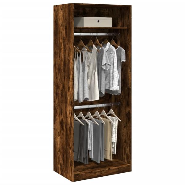 ARDEBO.de - Kleiderschrank Räuchereiche 80x50x200 cm Holzwerkstoffs