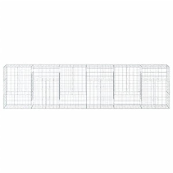 Gabione mit Deckel 600x50x150 cm Verzinktes Eisen