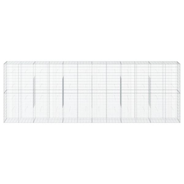 Gabione mit Deckel 600x50x200 cm Verzinktes Eisen