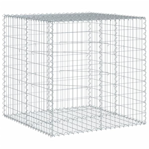 Gabione mit Deckel 100x100x100 cm Verzinktes Eisen
