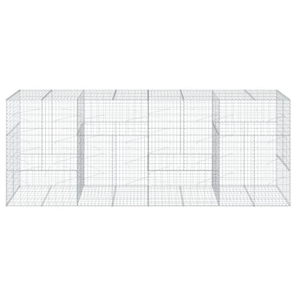 Gabione mit Deckel 400x100x150 cm Verzinktes Eisen