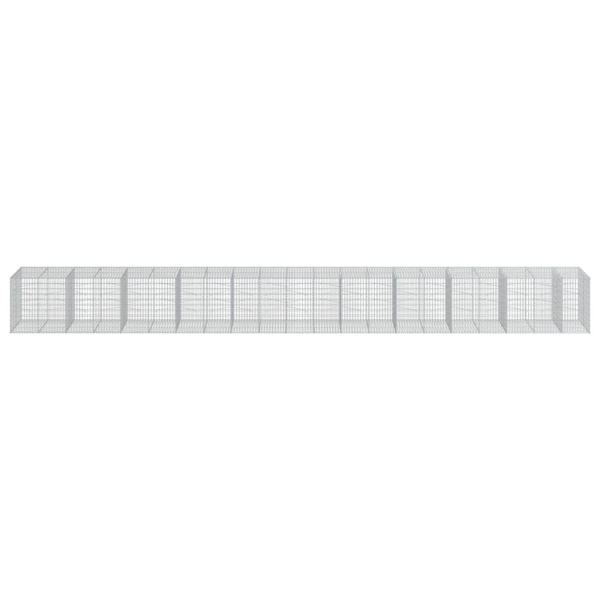 Gabione mit Deckel 1050x100x100 cm Verzinktes Eisen