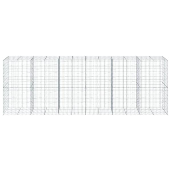 Gabione mit Deckel 600x100x200 cm Verzinktes Eisen