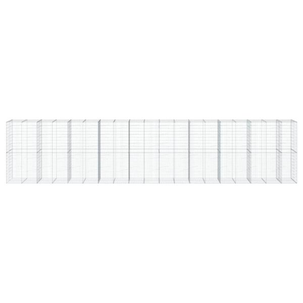 Gabione mit Deckel 950x100x200 cm Verzinktes Eisen