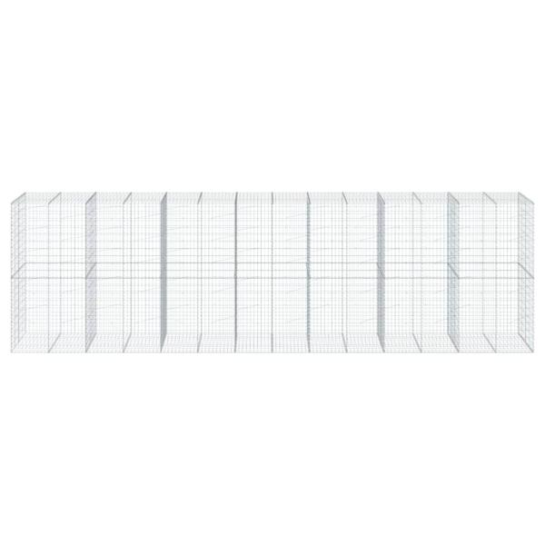 Gabione mit Deckel 700x100x200 cm Verzinktes Eisen
