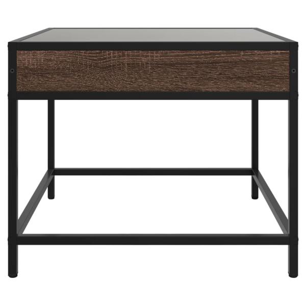Couchtisch mit Infinity-LED Braun Eichen-Optik 50x50x41 cm