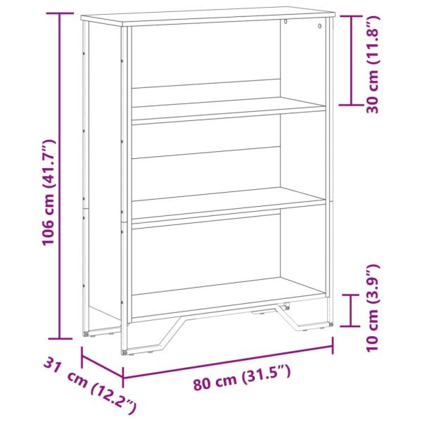 Bücherregal Braun Eichen-Optik 80x31x106 cm Holzwerkstoff