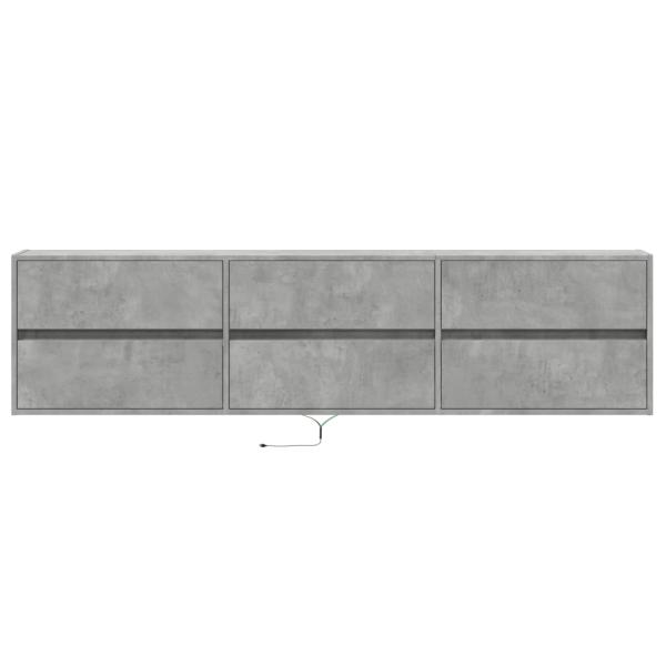 TV-Wandschrank mit LED Betongrau 180x31x45 cm
