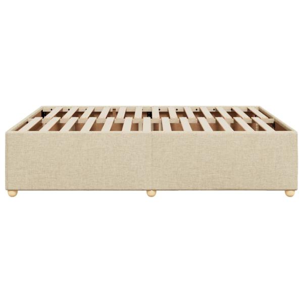 Bettgestell ohne Matratze Creme 140x190 cm Stoff