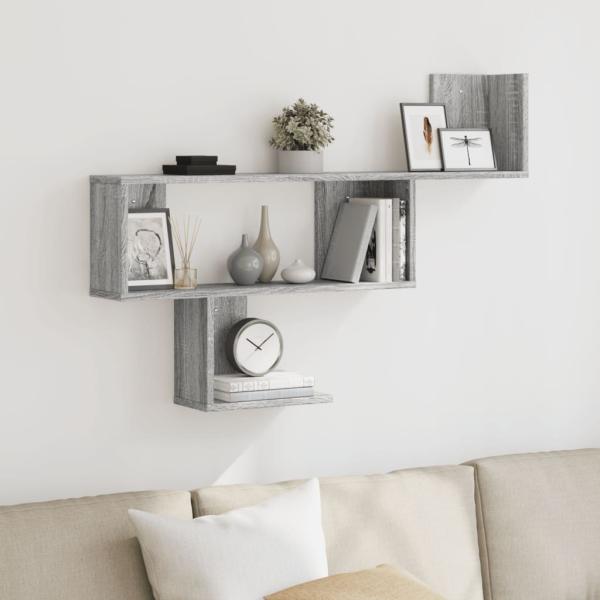 ARDEBO.de - Wandregal Grau Sonoma 100x15x70 cm Holzwerkstoff