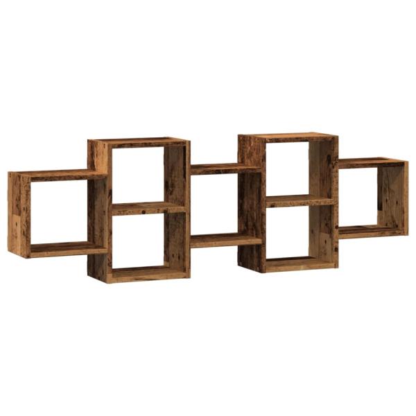 ARDEBO.de - Wandregal Altholz-Optik 129x18x42 cm Holzwerkstoff