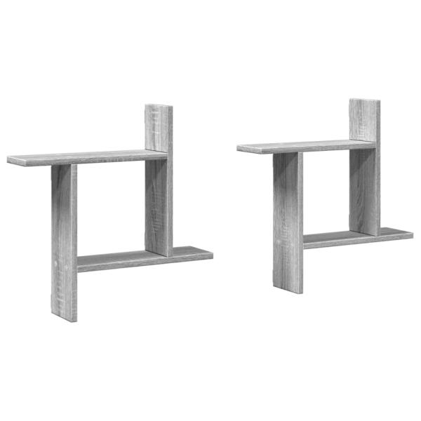 ARDEBO.de - Wandregale 2 Stk. Grau Sonoma 50x12x50 cm Holzwerkstoff