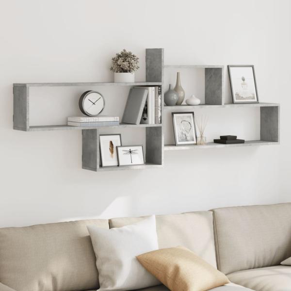 ARDEBO.de - Wandregal Betongrau 167,5x18x68 cm Holzwerkstoff