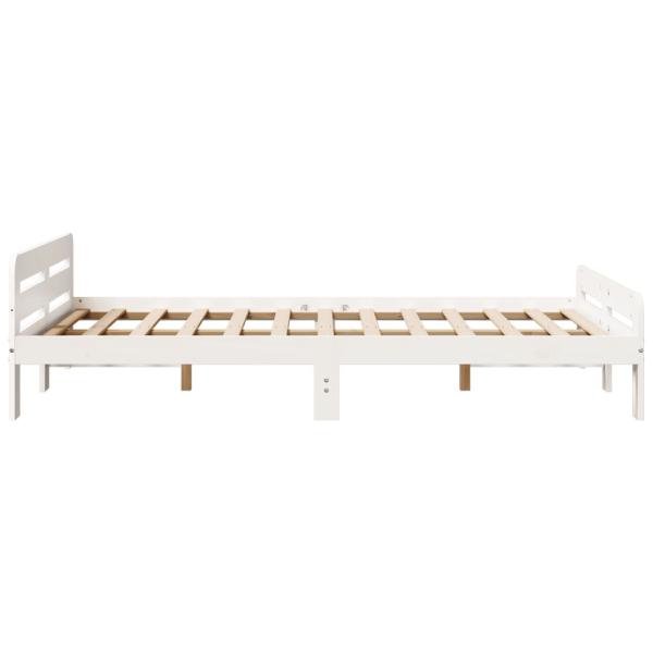 Massivholzbett ohne Matratze Weiß 120x190 cm Kiefernholz