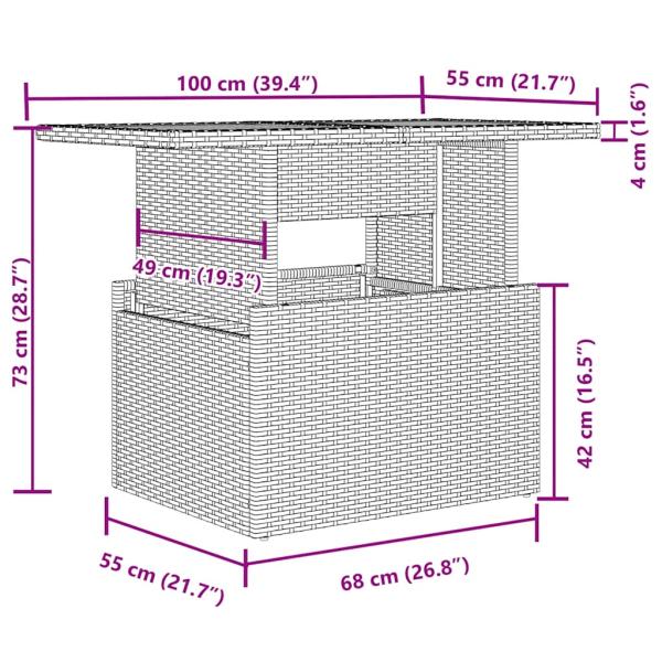 10-tlg. Garten-Sofagarnitur mit Kissen Hellgrau Poly Rattan
