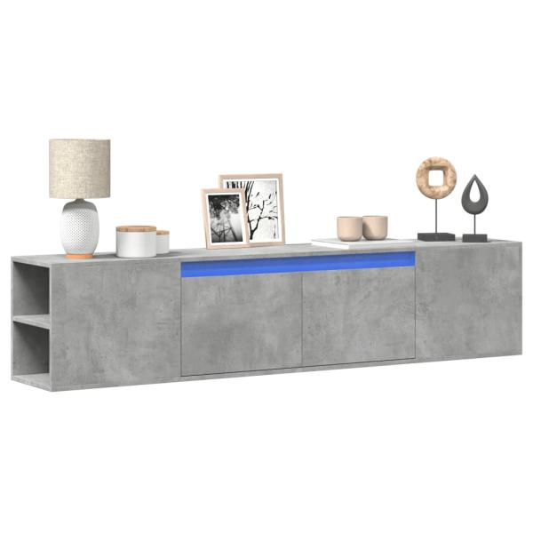 ARDEBO.de - TV-Wandschrank mit LED-Beleuchtung Betongrau 180x31x39,5 cm