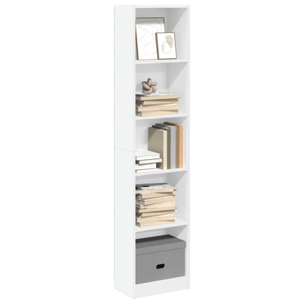 ARDEBO.de - Bücherregal Weiß 40x24x176 cm Holzwerkstoff