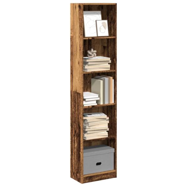 ARDEBO.de - Bücherregal Altholz-Optik 40x24x176 cm Holzwerkstoff
