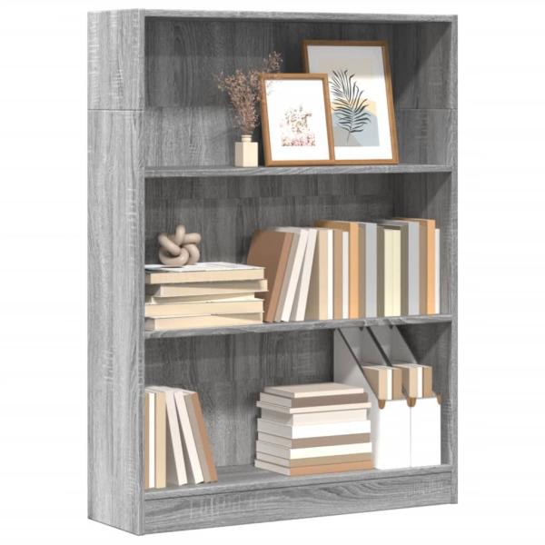 ARDEBO.de - Bücherregal Grau Sonoma 80x24x109 cm Holzwerkstoff