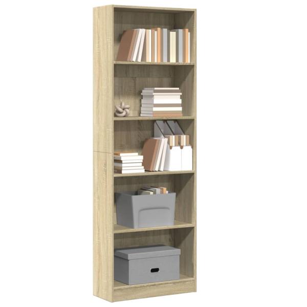 ARDEBO.de - Bücherregal Sonoma-Eiche 60x24x176 cm Holzwerkstoff