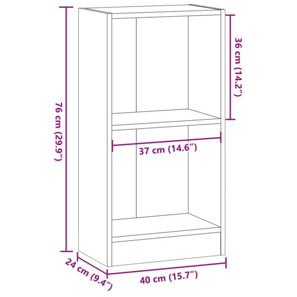 Bücherregal Braun Eichen-Optik 40x24x76 cm Holzwerkstoff