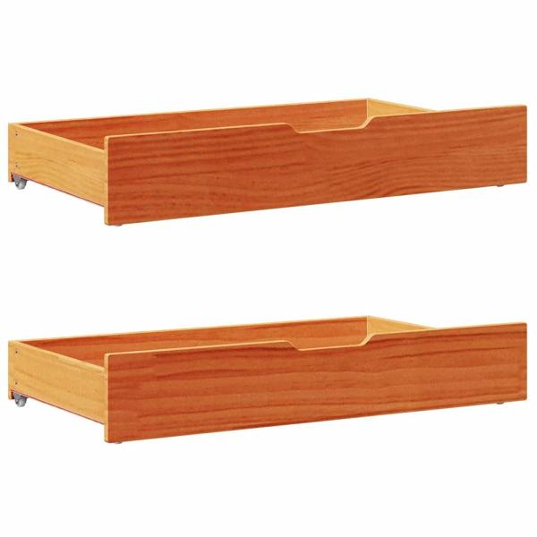 Massivholzbett ohne Matratze Wachsbraun 135x190 cm Kiefernholz