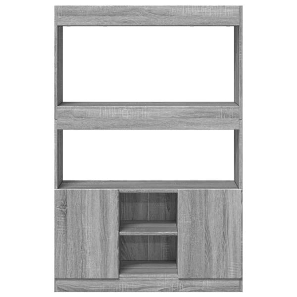 Highboard Grau Sonoma 92x33x140 cm Holzwerkstoff