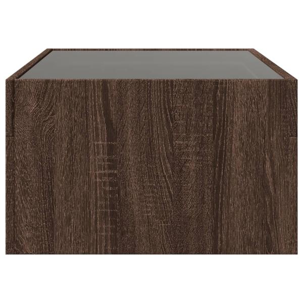 Couchtisch mit Infinity-LED Braun Eichen-Optik 90x50x30 cm
