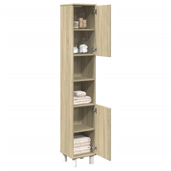 ARDEBO.de - Badschrank Sonoma-Eiche 30,5x30x179 cm Holzwerkstoff