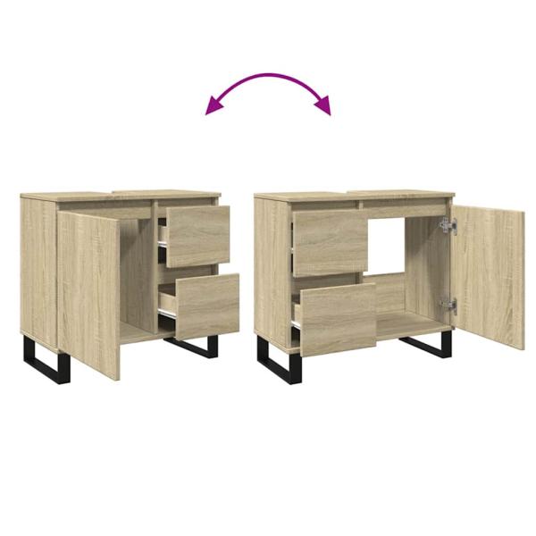 Badschrank Sonoma-Eiche 65x33x60 cm Holzwerkstoff