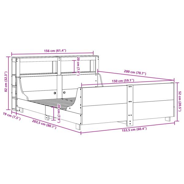 Massivholzbett ohne Matratze 150x200 cm Kiefernholz