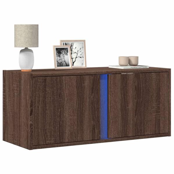 ARDEBO.de - TV-Wandschrank mit LED-Beleuchtung Eichen-Optik 80x31x35 cm
