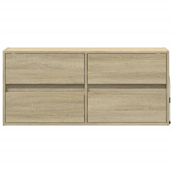 TV-Wandschrank mit LED-Beleuchtung Sonoma-Eiche 100x31x45 cm