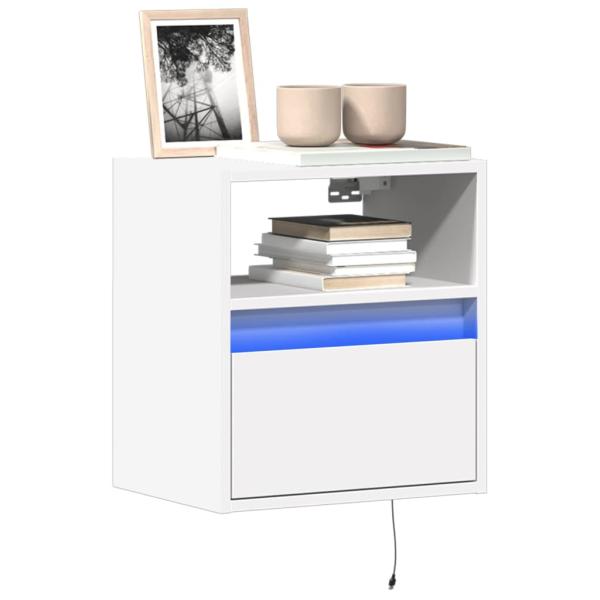 ARDEBO.de - TV-Wandschrank mit LED-Beleuchtung Weiß 41x31x45 cm