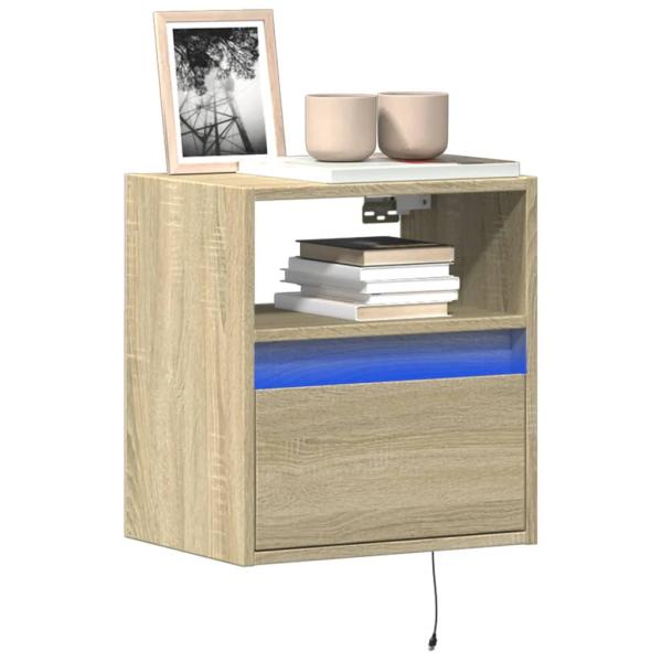 ARDEBO.de - TV-Wandschränke mit LED-Beleuchtung 2 Stk. Sonoma 41x31x45 cm