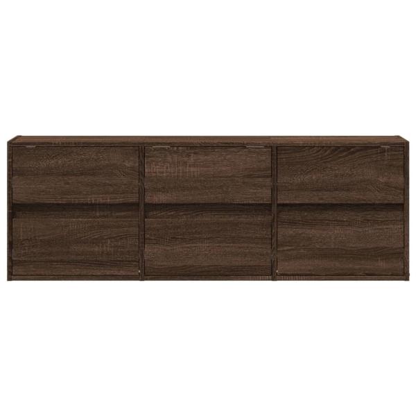 TV-Wandschrank LED-Beleuchtung Braun Eichen-Optik 130x31x45 cm