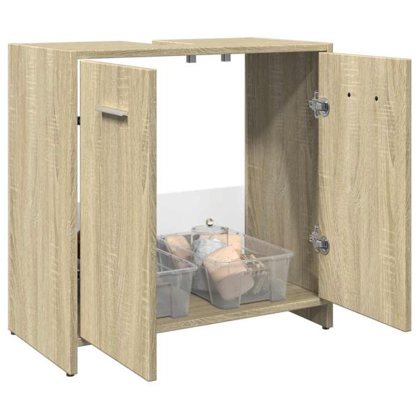 ARDEBO.de - Waschbeckenunterschrank Sonoma-Eiche 60x33x60 cm Holzwerkstoff
