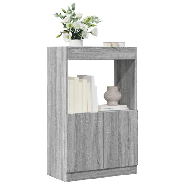 ARDEBO.de - Highboard Grau Sonoma-Eiche 63x33x100 cm Holzwerkstoff