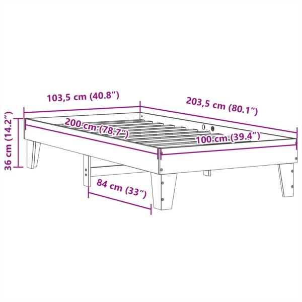 Massivholzbett ohne Matratze Weiß 100x200 cm Kiefernholz