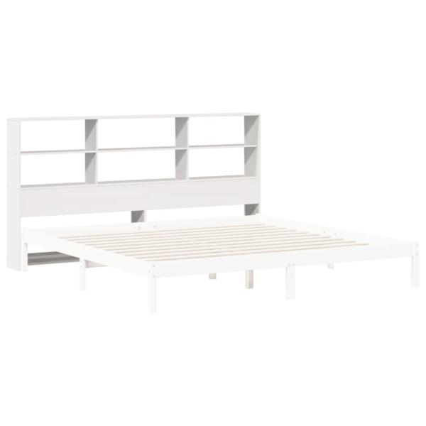 Kopfteil mit Stauraum Weiß 180 cm Massivholz Kiefer