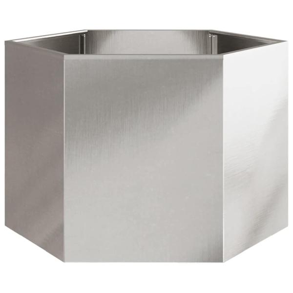 Pflanzkübel Sechseckig 69x60x45 Edelstahl